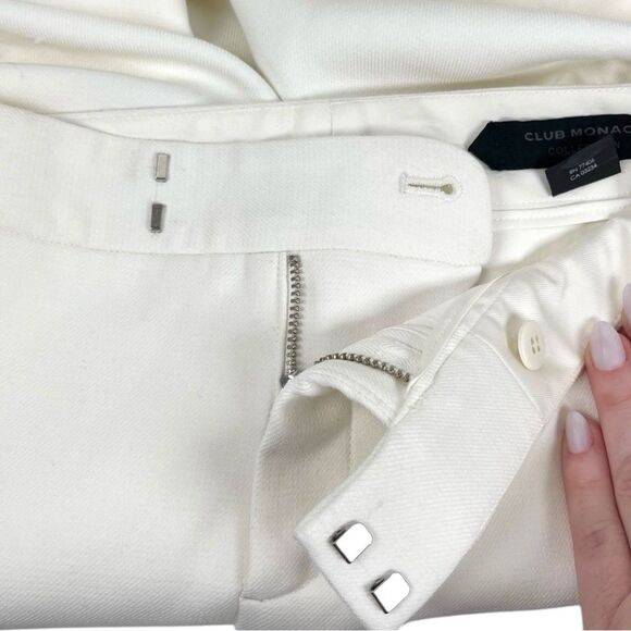 Club Monaco Collection Mid Rise Slim Fit White Trouser Pants Women’s Size 4 - Picture 5 of 10